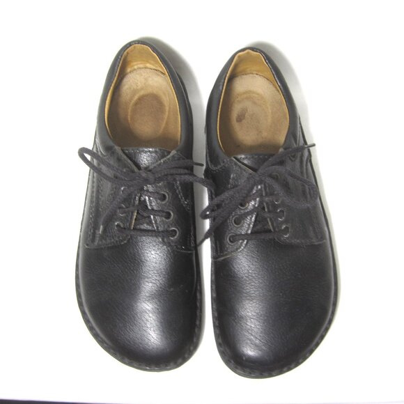Birkenstock Black Leather Oxford Womens Size 39 US 8 Lace Up 4 Eye EUC - Picture 1 of 13